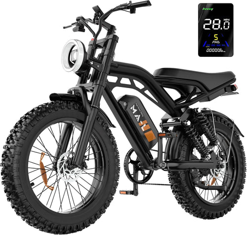 Electric Bike for Adults - 20 x 4 Inch Fat Tire Ebike, 750W/Peak 1500W Dual Motor Ebike, 48V15.6AH Detachable Battery, 4 Riding Modes Electric Dirt Bike, 7 Speed Electric Motorcycle, UL 2849